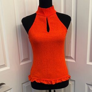 VENUS Vibrant Orange Halter Top